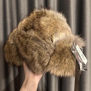 Crown Cap Real Coyote Fur Hat